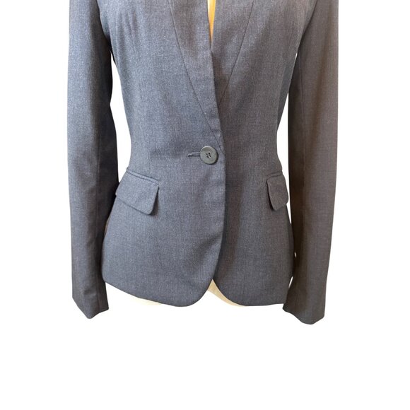 2/$30 ZARA Size 2 Basic Collection Blazer Jacket Dark Navy/Gray - Picture 7 of 14